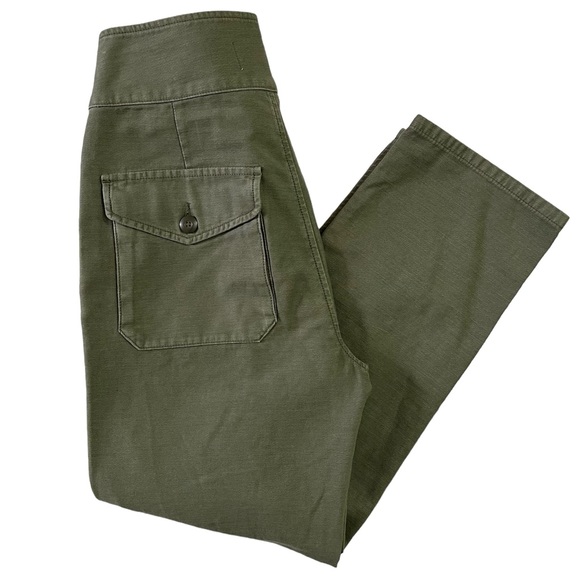 FRAME Green Utility Service High Waist Cotton Cargo Trousers 27 - Picture 4 of 6